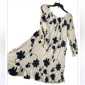 Simply Irresistible White Bikini Top with Navy Trim and Floral Accents